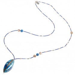 Šperky Murano Millefiori - Náhrdelník ISKRA - tyrkysový