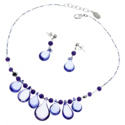 Šperky Murano Millefiori - Set ZINANDA - čierny