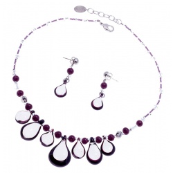 Šperky Murano Millefiori - Set ZINANDA - fialový