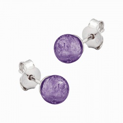 Šperky Murano Millefiori - Náušnice VIOLETA - fialové