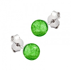 Šperky Murano Millefiori - Náušnice VIOLETA - zelené