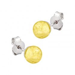 Šperky Murano Millefiori - Náušnice VIOLETA - zlaté