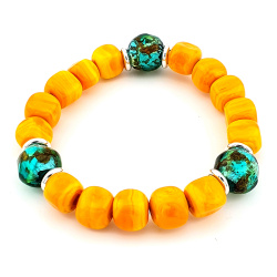  Šperky Murano Millefiori - Náramok BETTY - oranžový