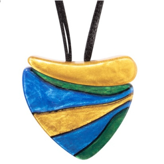 Šperky ZSISKA - Náhrdelník SIROCCO 2 - žlto-modrý