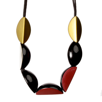 Šperky ZSISKA - Náhrdelník BESS 7 - zlato-čierny