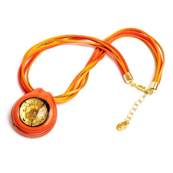 Šperky Murano Millefiori - náhrdelník VIKTÓRIA - oranžový