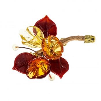 Šperky Murano Millefiori - Brošňa Fiorella - hnedá