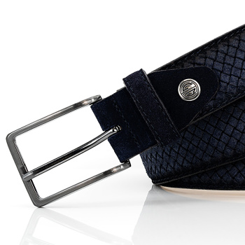 Lindenmann - módne doplnky pre mužov a ženy - Kožený opasok LINDENMANN 1000484 námornícky modrý