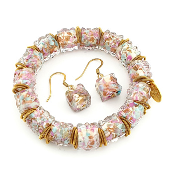 Šperky Murano Millefiori - Set SIERRA - ružový
