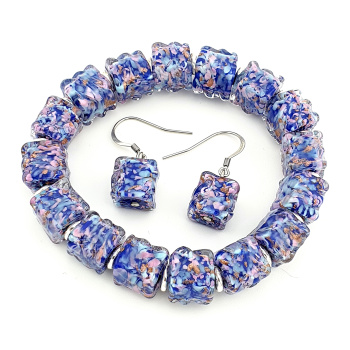 Šperky Murano Millefiori - Set SIERRA - modrý