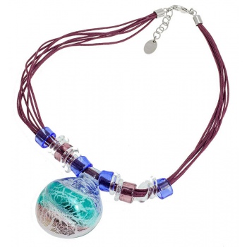 Šperky Murano Millefiori - Náhrdelník SUE - fialový