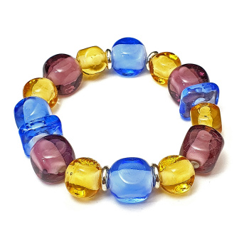 Šperky Murano Millefiori - Náramok AISHA - modro - fialový