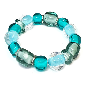 Šperky Murano Millefiori - Náramok AISHA - tyrkysový