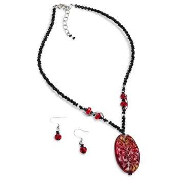 Šperky Murano Millefiori - Set ARTE - červený