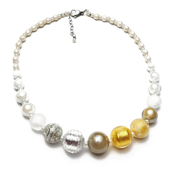 Šperky Antica Murinna  - Náhrdelník CERTOSA - bielo-zlatý