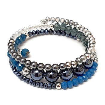Šperky Murano Millefiori - Náramok SPIRAL - čierno-modrý