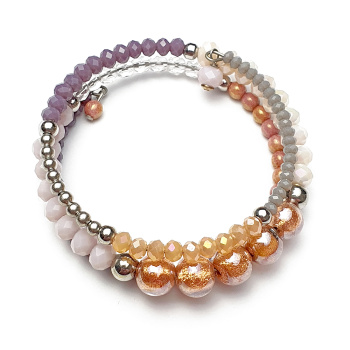 Šperky Murano Millefiori - Náramok SPIRAL - ružovo-fialový