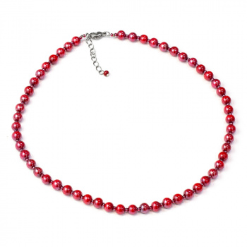  Šperky Murano Millefiori - Náhrdelník KORNELIA - červený