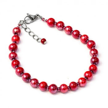 Šperky Murano Millefiori - Náramok KORNELIA - červený