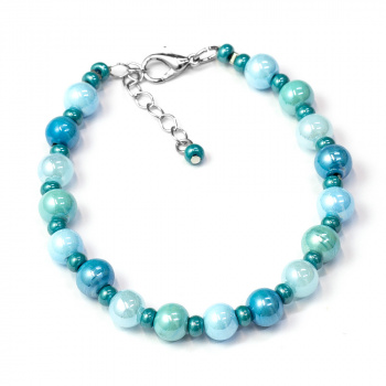  Šperky Murano Millefiori - Náramok KARNEVAL - modrý