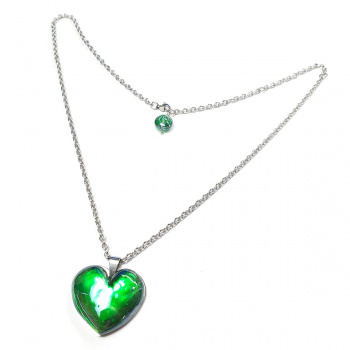 Šperky Murano Millefiori - Náhrdelník MAGIC HEART - zelený