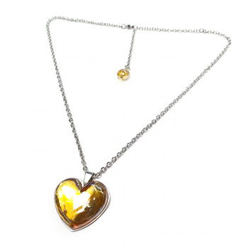 Šperky Murano Millefiori - Náhrdelník MAGIC HEART - žltý