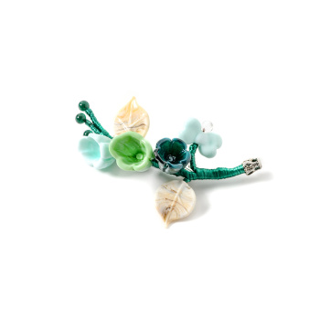 Šperky Murano Millefiori - Brošňa CRENGUTA - zelená