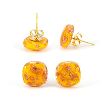  Šperky Murano Millefiori - Náušnice FRANCESCA - žlté