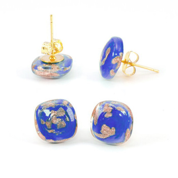  Šperky Murano Millefiori - Náušnice FRANCESCA - modré