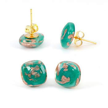  Šperky Murano Millefiori - Náušnice FRANCESCA - zelené