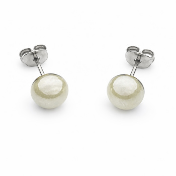  Šperky Murano Millefiori - Náušnice PERALDI - šedo-béžové