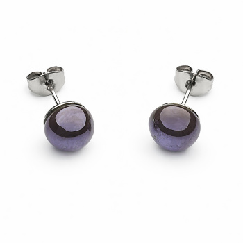  Šperky Murano Millefiori - Náušnice PERALDI - fialové