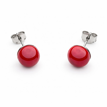  Šperky Murano Millefiori - Náušnice PERALDI - červené