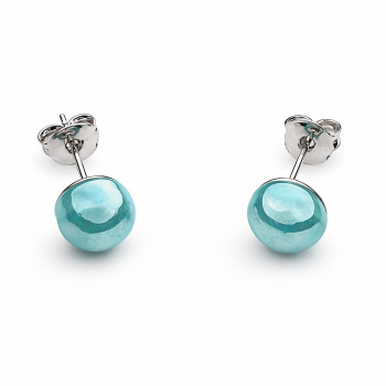  Šperky Murano Millefiori - Náušnice PERALDI - tyrkysové