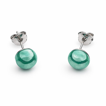  Šperky Murano Millefiori - Náušnice PERALDI - tyrkysovozelené