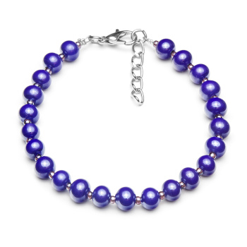 Šperky Murano Millefiori - Náramok PERALDI - tmavo fialový