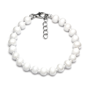 Šperky Murano Millefiori - Náramok PERALDI - biely