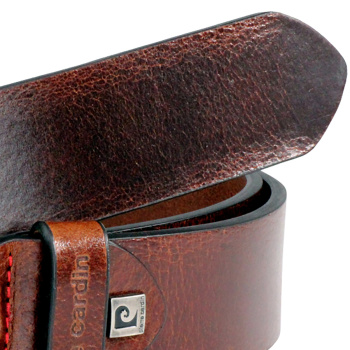 Lindenmann - módne doplnky pre mužov a ženy - Kožený opasok Pierre Cardin 1070436 tmavo hnedý