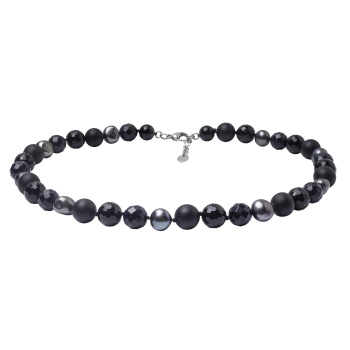 Šperky Gaura Pearls - Náhrdelník PERLA-ÓNYX-AVENTURÍN IMIT. - čierny