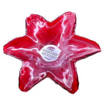 Dekorácie Murano Millefiori - Miska ASTRO- červeno-biela