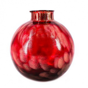 Dekorácie Murano Millefiori - Váza DIPLADANEIA 20- červeno-bronzová