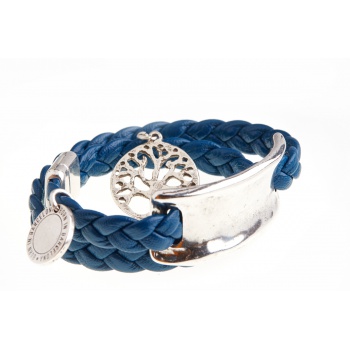 Náramky Born In Barcelona - Náramok unisex modro-strieborný - L