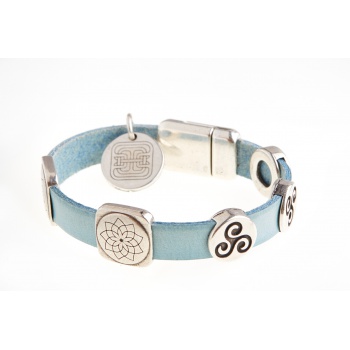 Náramky Born In Barcelona - Náramok unisex modro-strieborný - M