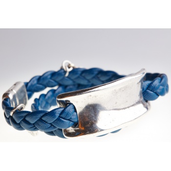 Náramky Born In Barcelona - Náramok unisex modro-strieborný - L