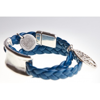 Náramky Born In Barcelona - Náramok unisex modro-strieborný - L