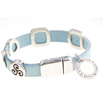 Náramky Born In Barcelona - Náramok unisex modro-strieborný - M
