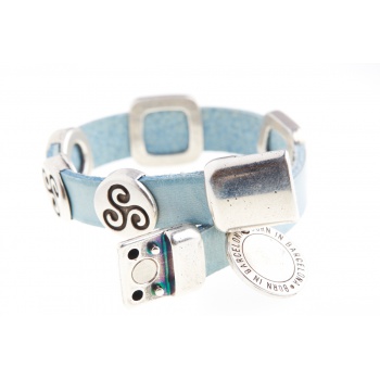 Náramky Born In Barcelona - Náramok unisex modro-strieborný - M