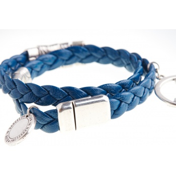 Náramky Born In Barcelona - Náramok unisex modro-strieborný - L