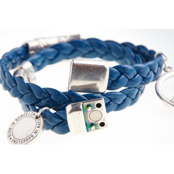 Náramky Born In Barcelona - Náramok unisex modro-strieborný - L