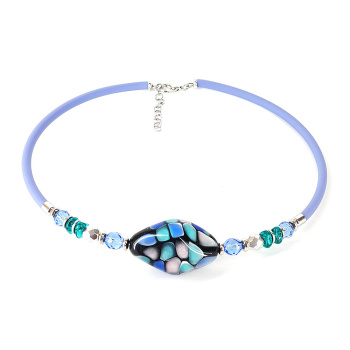 Šperky Murano Millefiori - Náhrdelník JENNIFER SKY - modrý